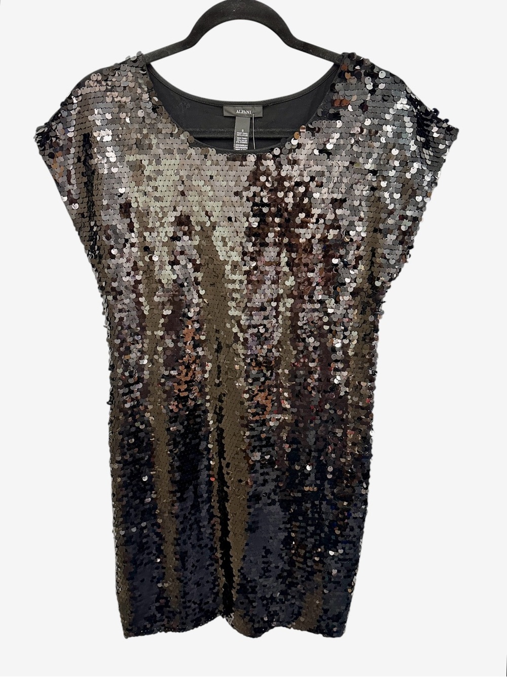 Alfani black sequin front shift dress Size S New with tags wedding guest dressy
